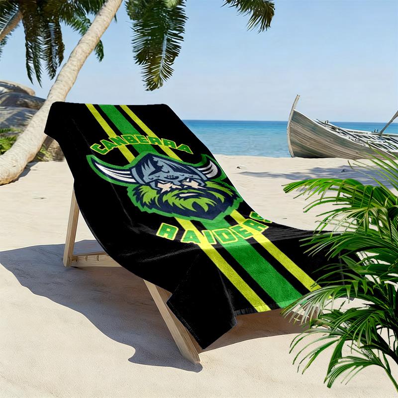 Canberra Raiders Logo Print Beach Towel, Large Soft Quick Dry Towel for Beach Camping Swimming