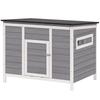Duck Coop, Weatherproof Wooden Duck House with Removable Floor, Sliding Window, Hinged, Asphalt Roof, 93 X 70 X 72 Cm, Grey
