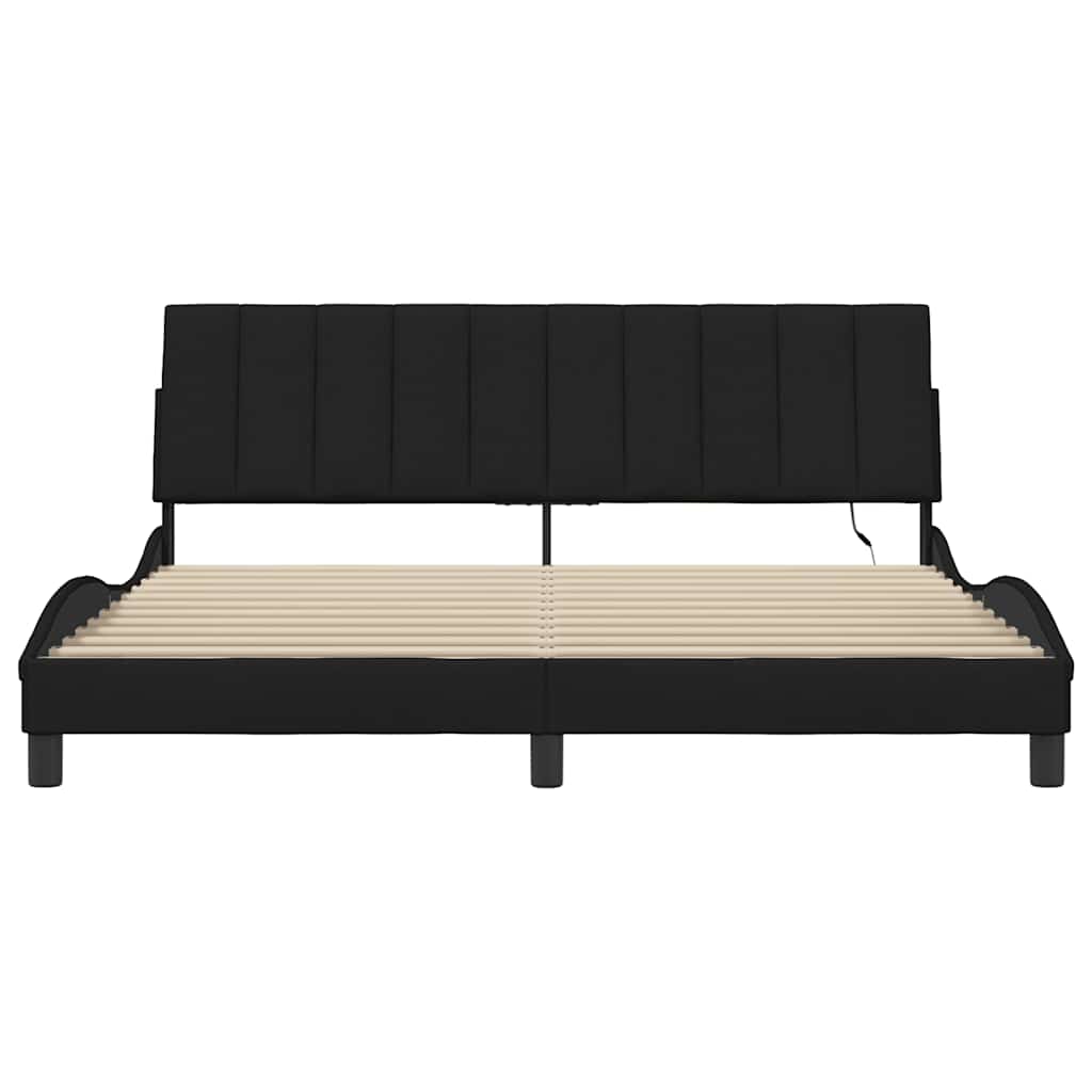 Bed Frame without Mattress  Hanko  Black 180x200 cm Fabric