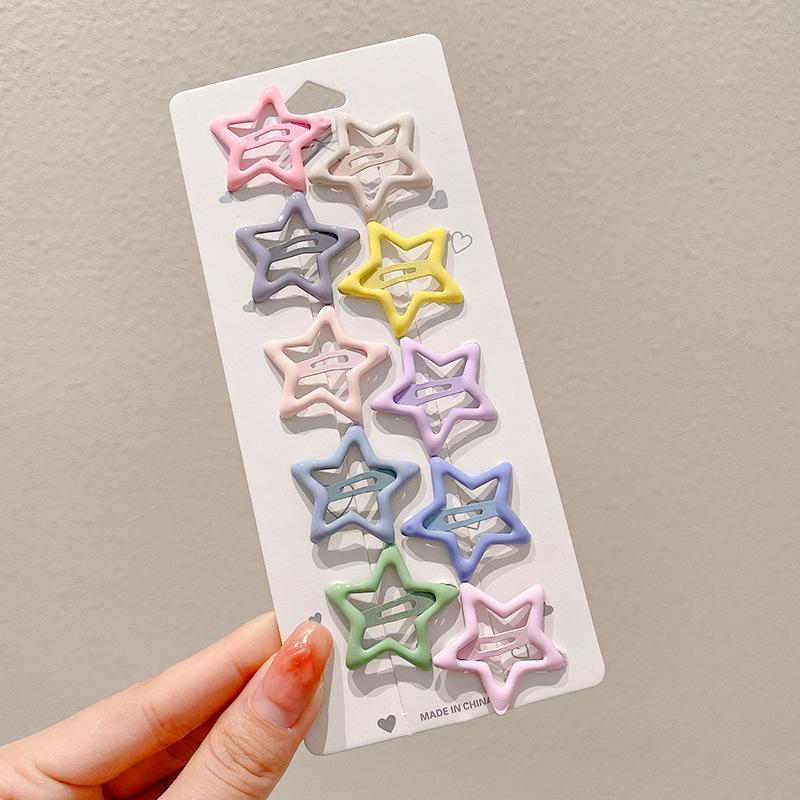 Y2K Dopamine Color Pentagram Small Hair Clip for Women & Kids - Cute Bangs & Side Hair Accessory