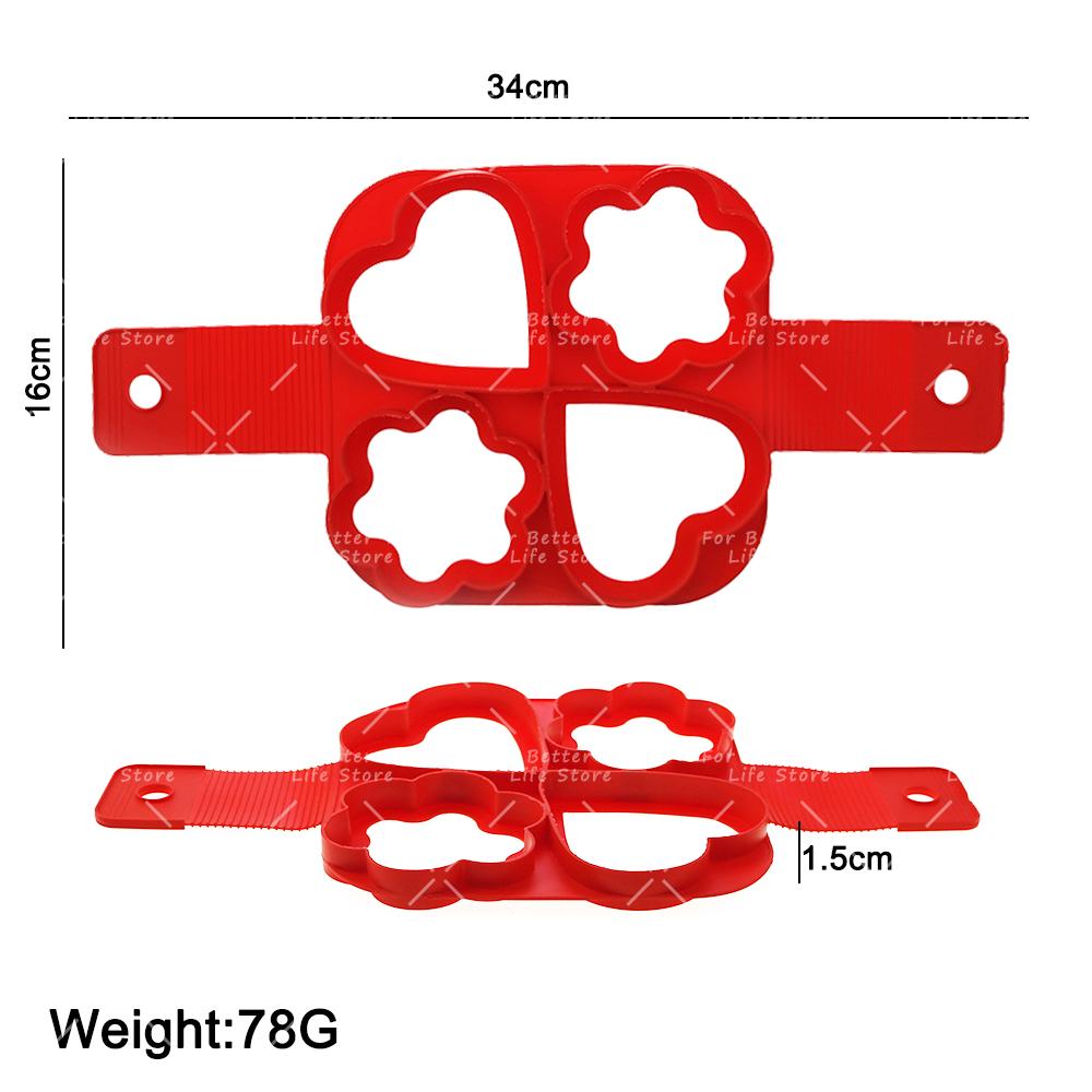 1Pc 6 Style Egg Pancake Ring Food Grade Soft Silicone Gel Molds For Kitchen Cooking and Baking Tools Washable And Reusable 2