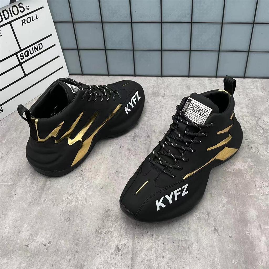 Spring Versatile High-top Casual Shoes with Inner Height-increasing Dad Shoes Fashionable Closed-soled Shoes for Men