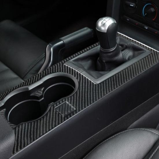 5Pcs Carbon Fiber Interior Gear Shift Kit Cover Trim For Ford Mustang 2005-09