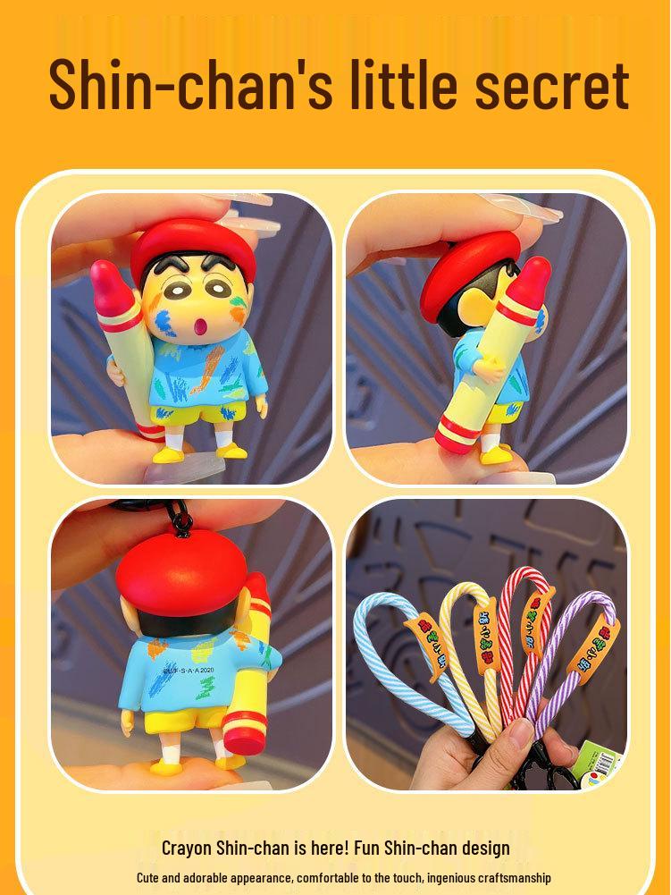 Crayon Shin-chan Plush Doll Keychain Charm - Cute Cartoon Pendant Gift
