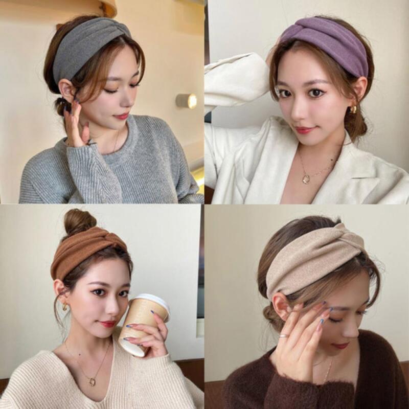 

Linveil Color Women s Hairband Wide Twist Casual black