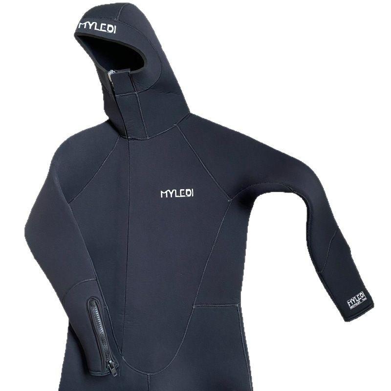 7mm Neoprene Wetsuit Full Body Front Zip Hooded Scuba Diving Snorkeling Swimming Warmth