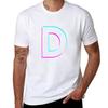 Glitch Letter D Tshirt Durable Work Wear Tshirt