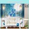 Stylish Christmas Gift Boxes In Snow Shower Curtain Waterproof Polyester Fabric