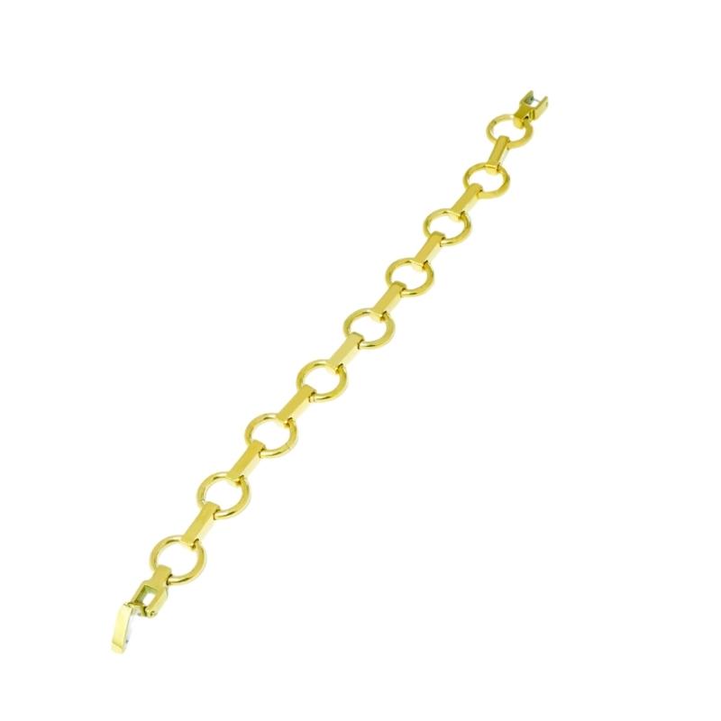 

Stylish Steel Bracelet With Round and Rectangular Links for Everyday Wear Jewelry Gift 1