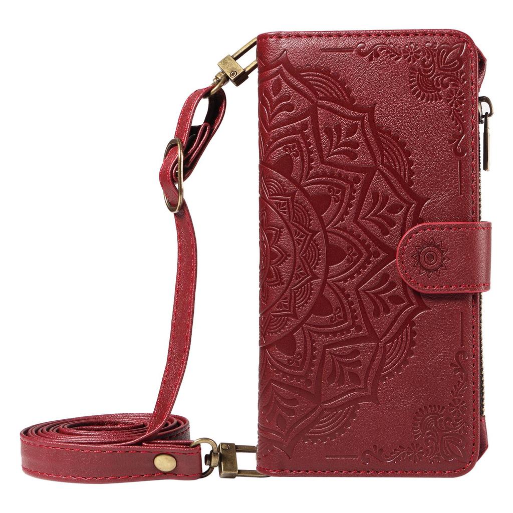 Portfel z wytłaczanej skóry Mandala Etui z klapką Do Samsung Galaxy A57 A37 A56 A36 A26 A55 A35 A54 A34 A25 A24 A23 4G 5G