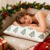 Weihnachts-Dekokissenbezüge, Bestickte Weihnachtsbäume, Winter-Sofabezüge, Plüsch-Kissenbezugsdekorationen(Ein einzelner Kissenbezug ohne Kissen)