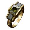 New gold olive green zircon ring, wind personality ring