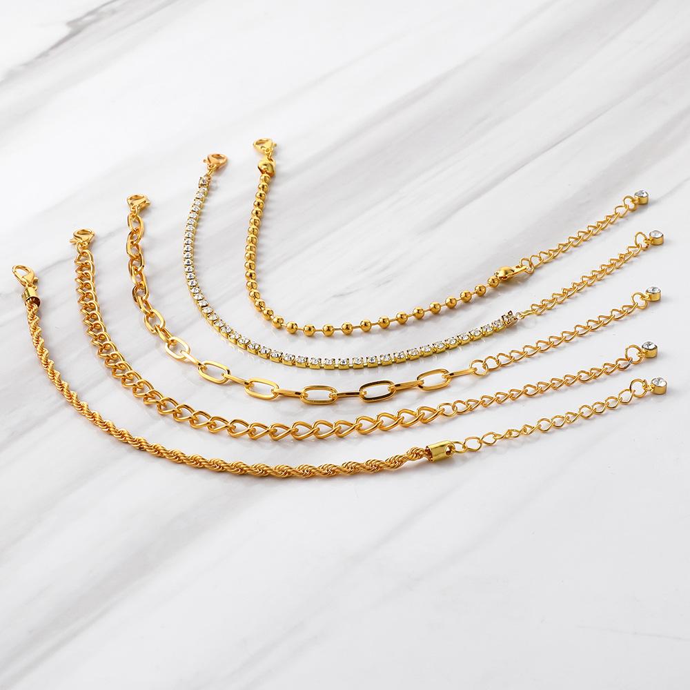 Bracelet, Fashion Gold Chain Dot Diamond Beaded Bracelet Jewelry