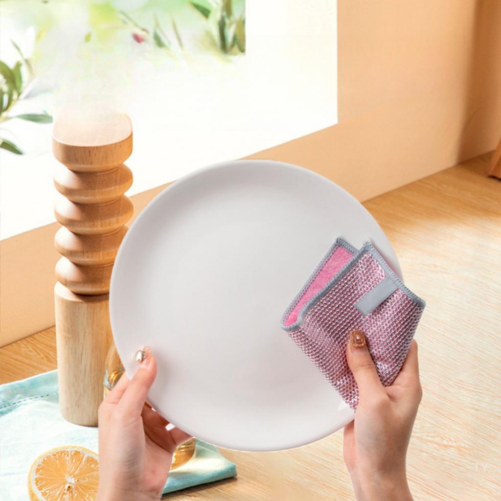 Double Sided, Silver Wire Cloth, Cleaning Cloth, Non Damaging To The Pot, Kitchen Cloth, Household, Oil Proof, Degreasing, Scouring Pad