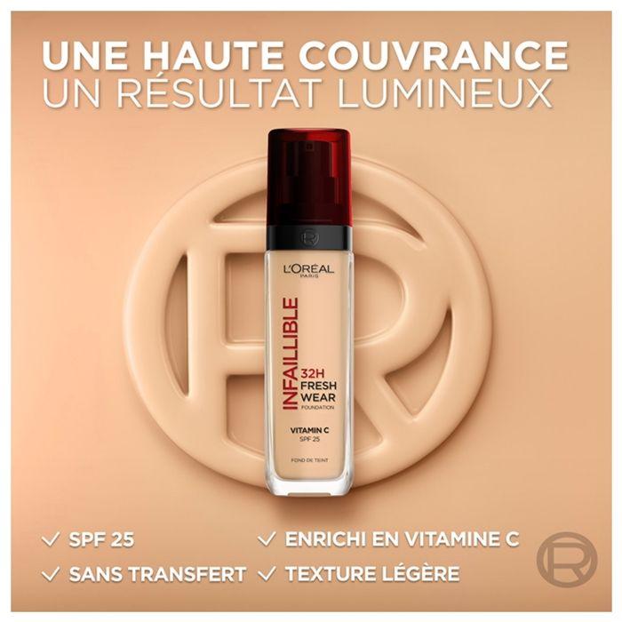 Fond de teint L'OREAL PARIS INFAILLIBLE - Longue tenue 32h - Lin Naturel