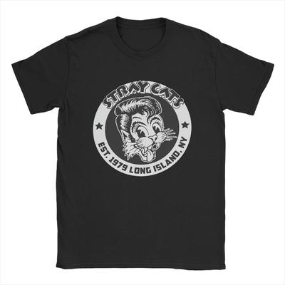 Awesome Stray Cats Band T-Shirt Men Crew Neck Pure Cotton T Shirts Short Sleeve Tee Shirt Summer Clothes
