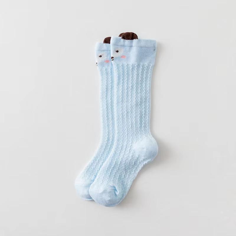 Cartoon Animal Baby Calf Socks Summer Breathable Mesh Cotton Infant Boys Girls Knee High Socks Cute Soft Elastic Toddler Long Socks