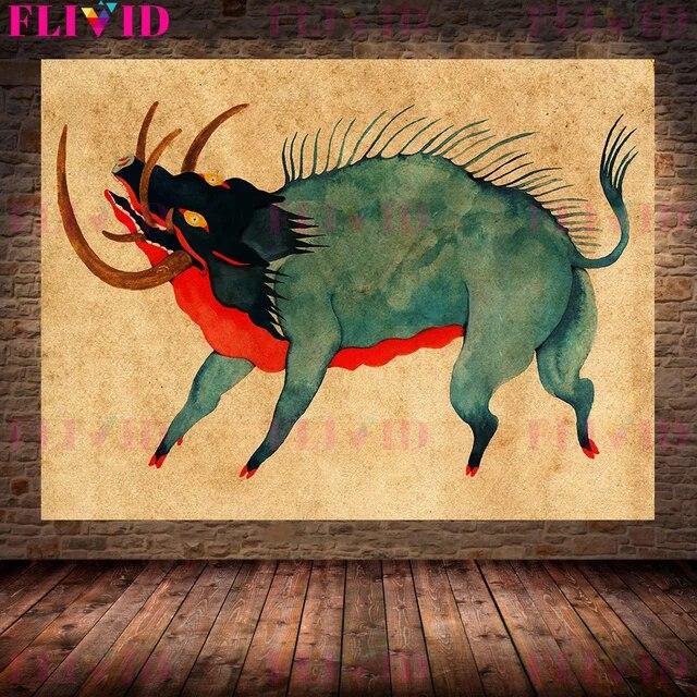 Mysterious Creatures Of Mythology Vintage Wall Art Canvas Painting The Legendary Magical Creatures Art Poster Print Home Decor No Frame