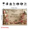 2D Elegant Floral Birthday Backdrop, Retro Ornate Wall Banner, Adult Birthday Party Decor