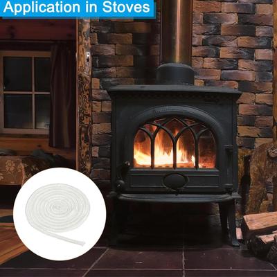 Door Gasket Rope 2.2M Fiberglass Easy Installation Fireplace Sealing Seal Cord for Winter