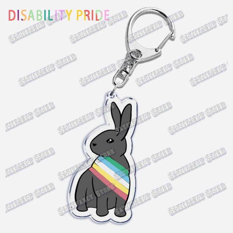 Disability Pride Key Chain Keychains Ring for Accessories Bag Pendant Keyring Jewelry Autism Festival Support