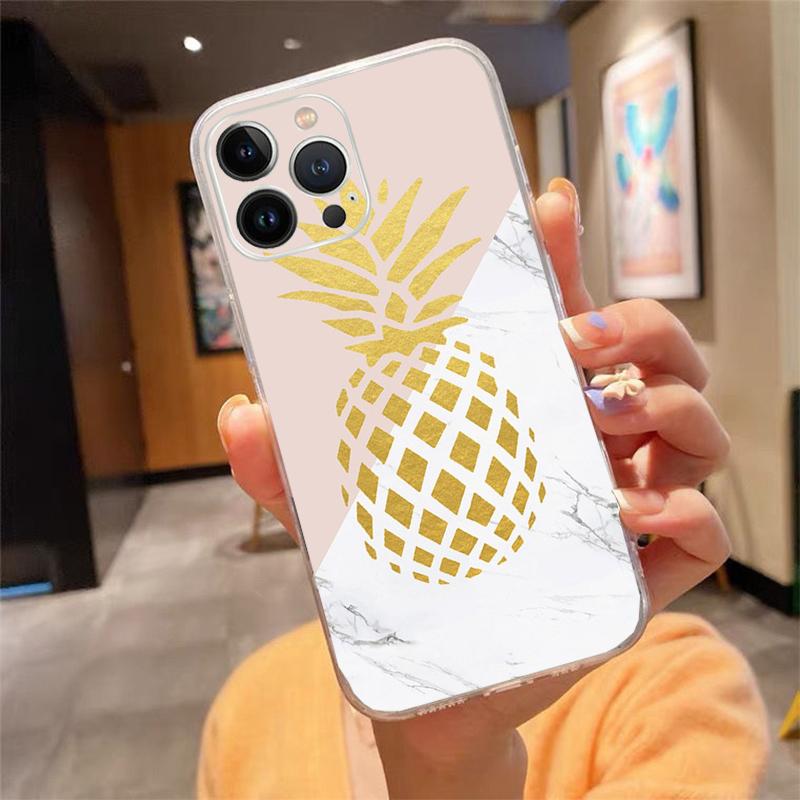 Phone Case For iphone 17 Pro Max Air 16 15 14 13 Pro Max 15 16 Pro 15Plus Summer Pineapple Fruit