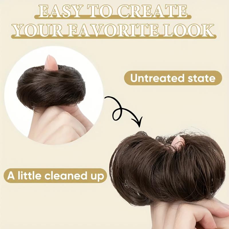 1PC Natural Durable Wig Soft Hair Realistic Straight Lazy-Friendly Hair Seamless Tie Voluminous