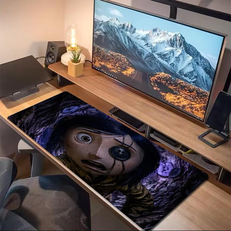 Coraline3 Print Cushion Non-slip Laptop Tablet Big Mousepad XXL Mat Mini PC Playmat With Lock edge