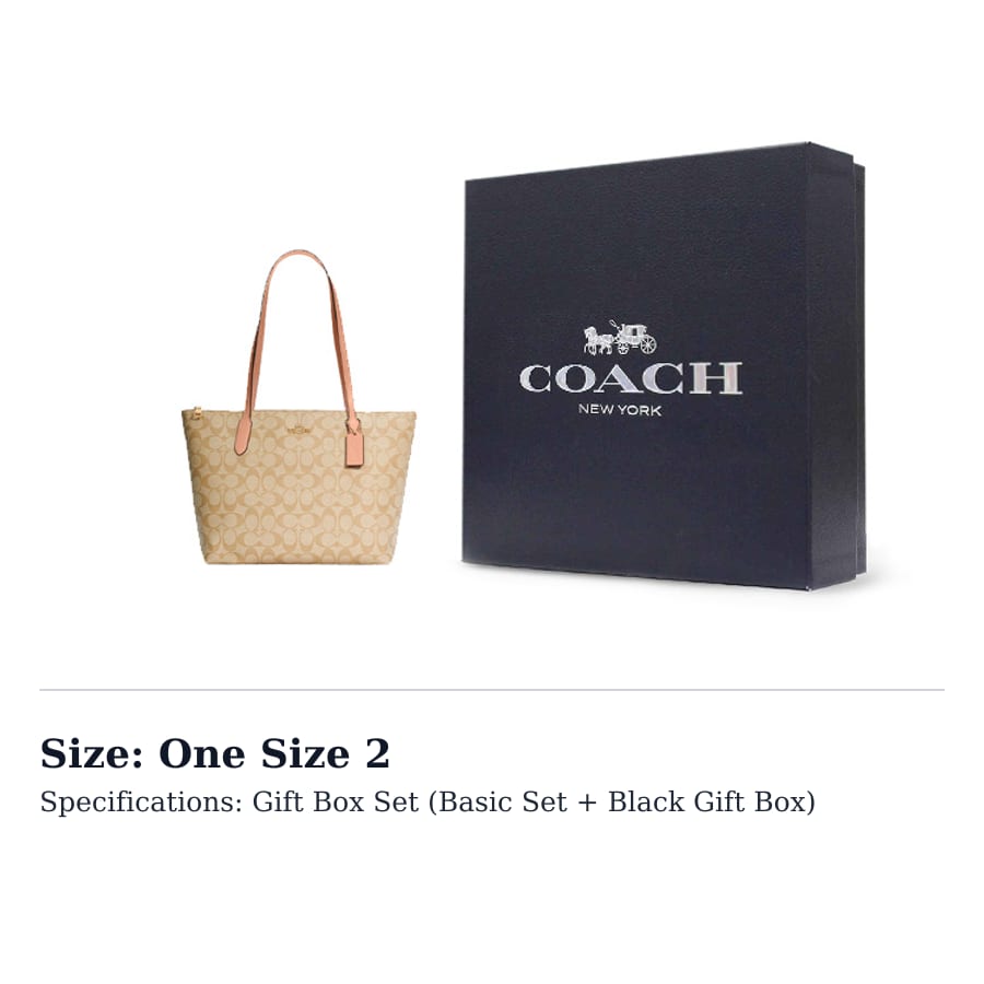 COACH Zip Top Tote Canvas With