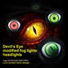 1-2Pcs Car Dynamic Devil Eye Moto Decorative Headlight Demon Eye Universal Modification Headlights 3D Lens Design Remote Control