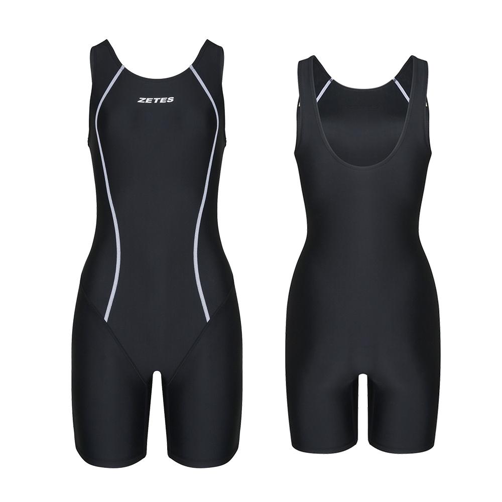 Jeteseu Women'S Aqua 3-Part Half-Body Indoor Swimsuit L_4A4232