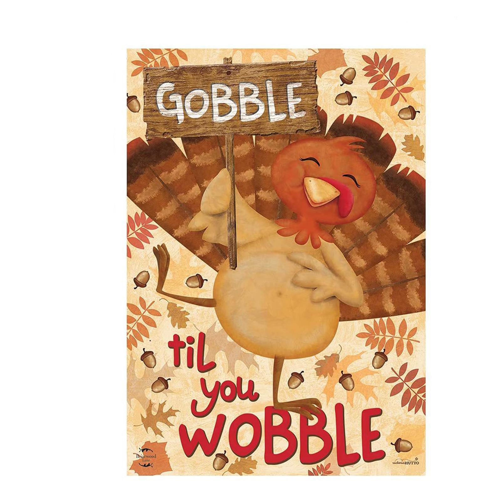 Double Sided Thanksgiving Garden Flag - Fall Seasonal Decor, Printed Leaf Pattern for Outdoor Home one size