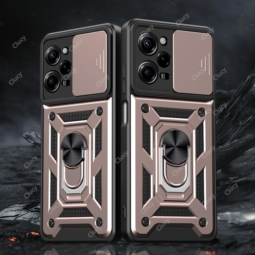 For Redmi Note12 13 Pro Plus Camera Shockproof Armor Case For Redmi Note 13 12 Pro 4G 5G Car Magnetic Holder Ring Protect Cover
