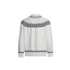 Unisex Oversized Zip-Up Knit Sweater With 3D Fair Isle Loose Fit Long Sleeve Pullover Winter