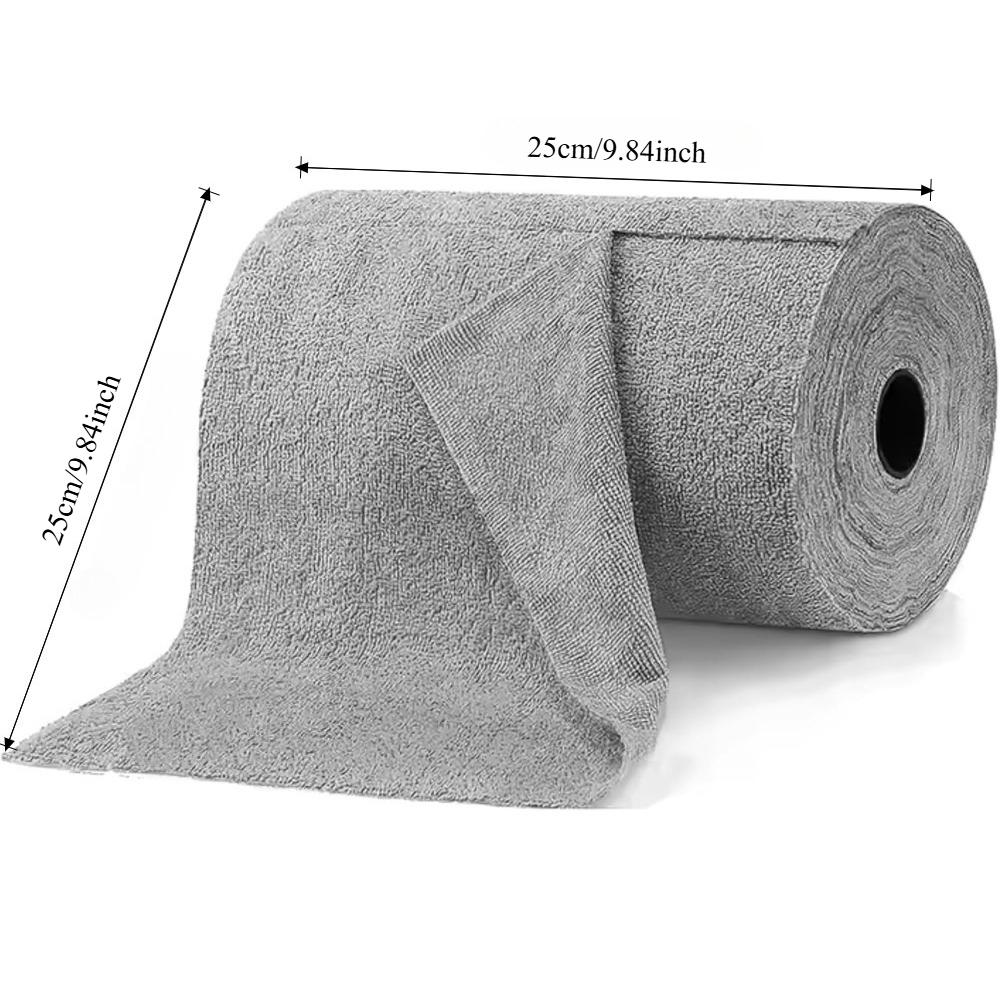 50 Pack Microfiber Cleaning Towels Roll, Tear-Away Reusable Rags, Ultra Absorbent Washable Cleaning Supplies