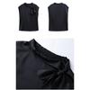 Black Chiffon Summer Blouse Women Sleeveless Bow Tie Slim Fit Casual Elegant Stylish Top