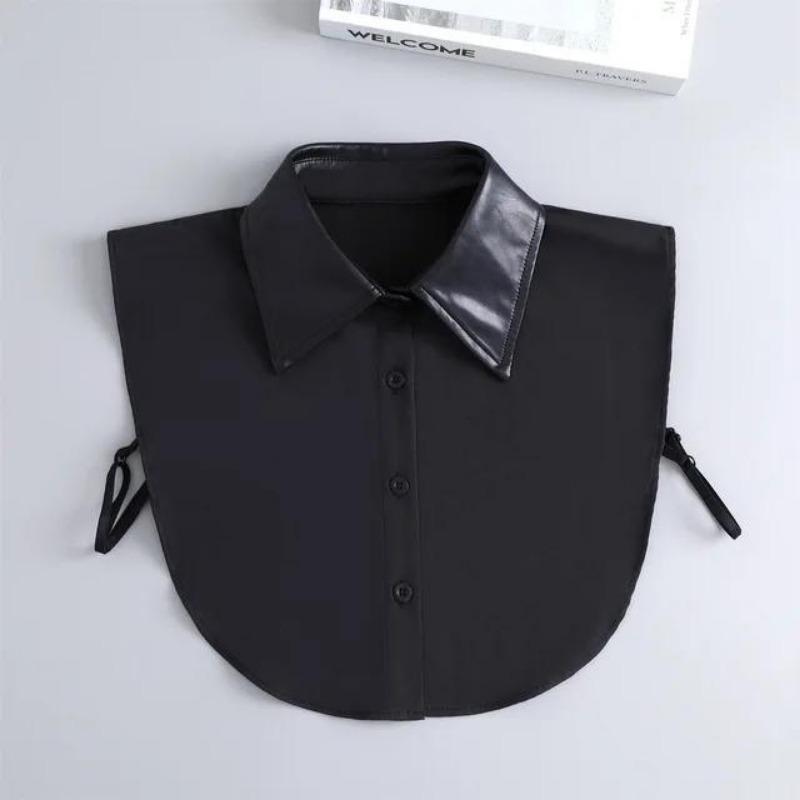 New Women White Lace Fake Collar Vintage Shirt Detachable Collar Front Tie Men Lapel Blouse Top Sweater Cotton False Collars