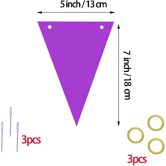 Blue Green and Purple Pennant Banner Flags,36pcs Double Sided Triangle Garland Flag for Baby Shower Birthdays Graduation Party Decorations