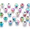 100pcs Acrylic Beads 6mm Colorful Glossy Wrinkle Round Loose Beads For Jewelry Making DIY Necklace Bracelet Earrings Accessories