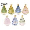 Christmas Landscaping Scene Accessory Mini Tree Figurine Handmade Colored Glaze Tabletop Ornament Creative Gifts for Friends with Star Top