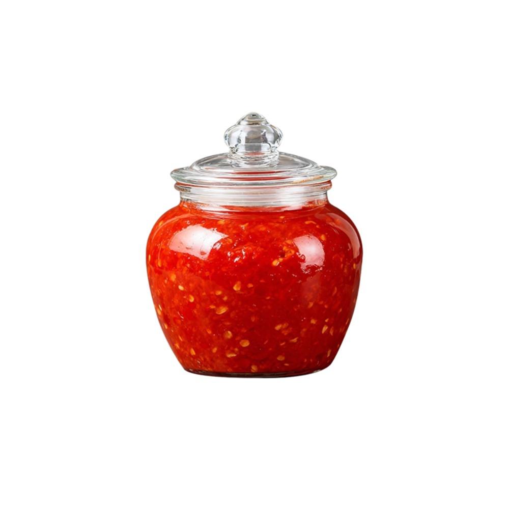 Sealed Glass Pickle Jar Transparent Seasoning Container Multi-functional Kimchi Jar Home Smooth 650 ML