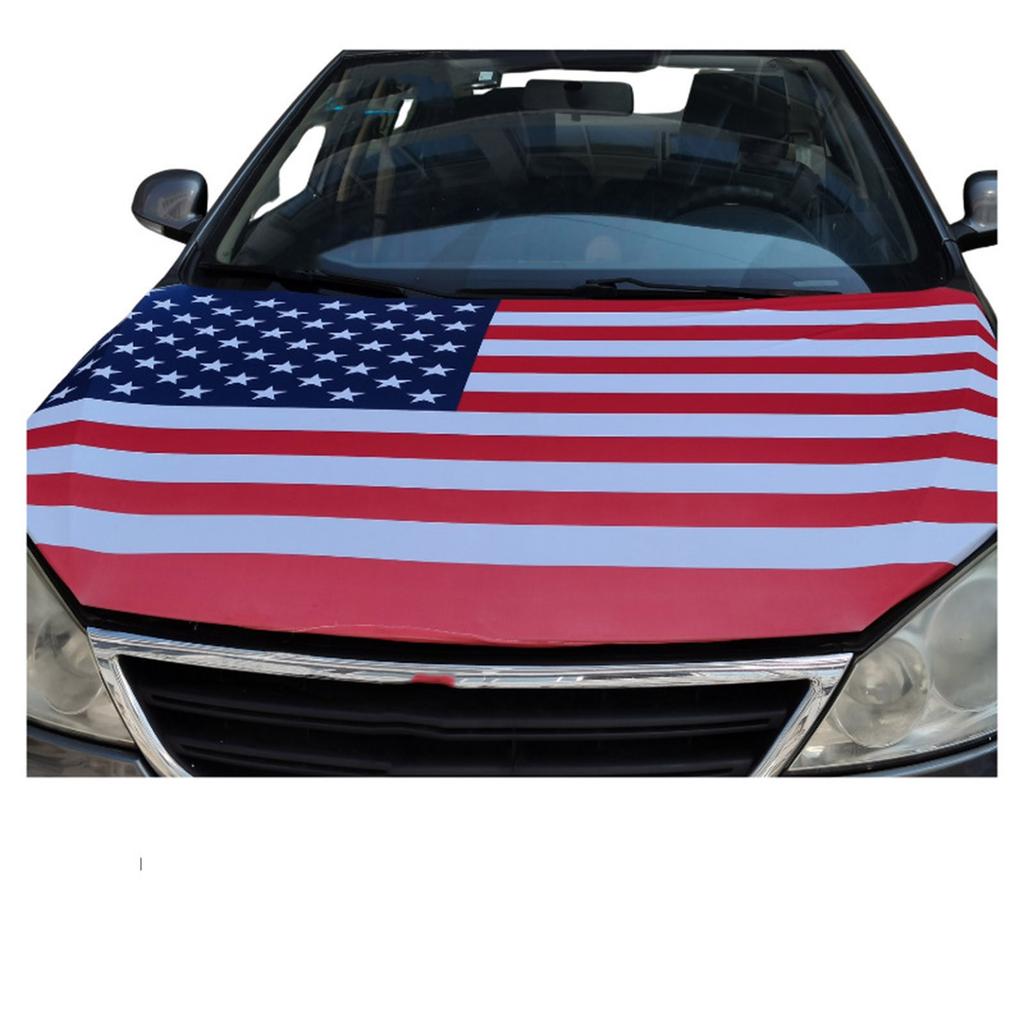 45ft American Flag Car Hood Cover Wniversal Fit Elastic Polvester | Stretchable Patriotic Automotive Decor & IdealAmerican Patriot Gifts