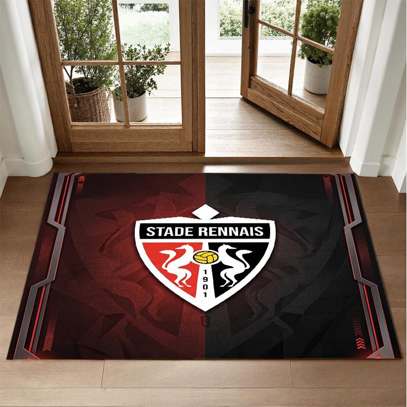 Stade Rennais FC Design Crystal Velvet Rug Soft Decorative Mat for Bedroom Entrance