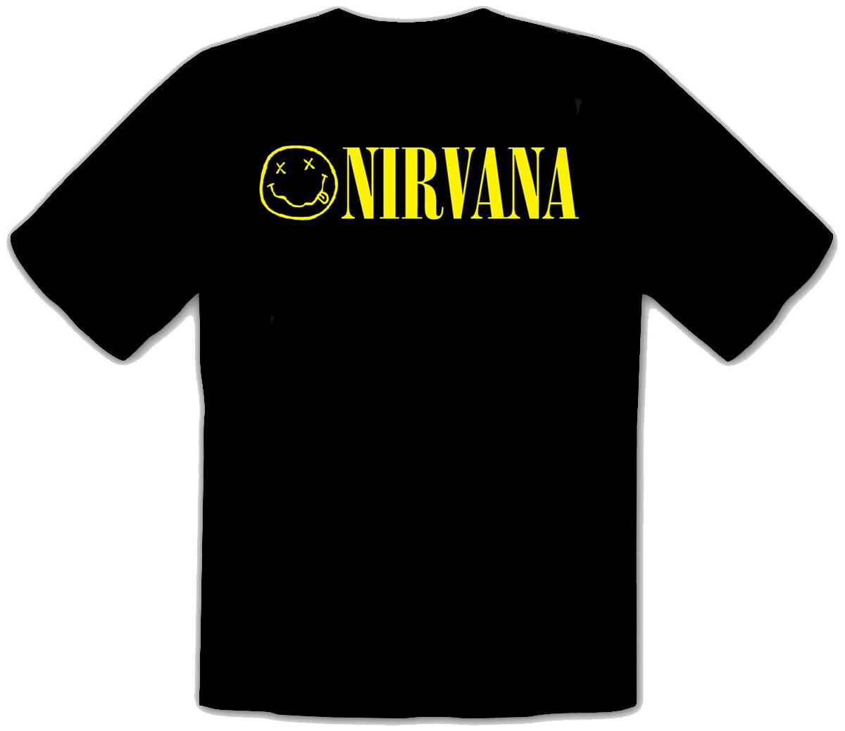NIRVANA Rock Music LOGO BLACK T-shirt 177 S