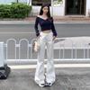 Women's Khaki Low-Waist Micro-Flare Jeans - 2025 Autumn/Winter Collection, Loose and Slimming Fit