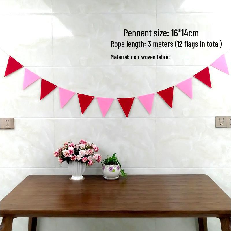 Outdoor Kindergarten Festival Flag Decoration - Non-woven Fabric Pull Flower Pennant