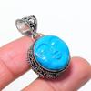 Natural Cameo Blue Moon Gemastone 925 Sterling Silver Jewelry Pendant 1.46" AP-14464
