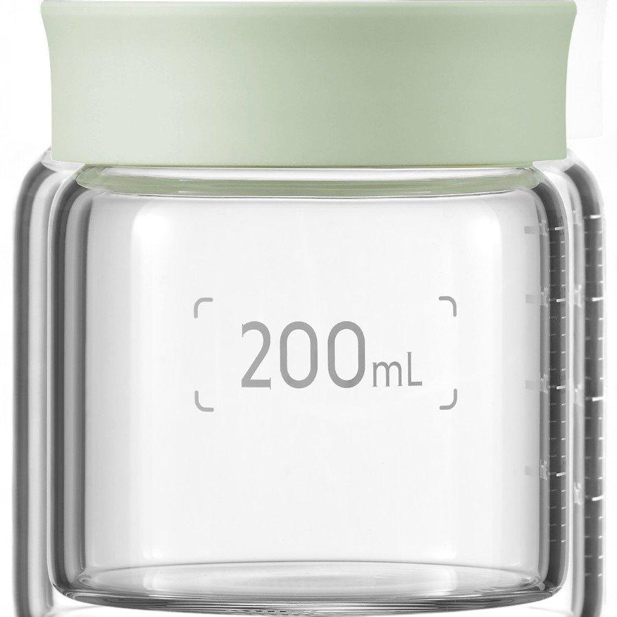 Buydeem 200ml glass jars with cap in cozy greenish color, model cs1007/a1