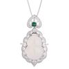 Jewelry Pendant Inlaid With White Ice Chalcedony Gourd Necklace Temperament Jade Pendant Pendant 16 * 24