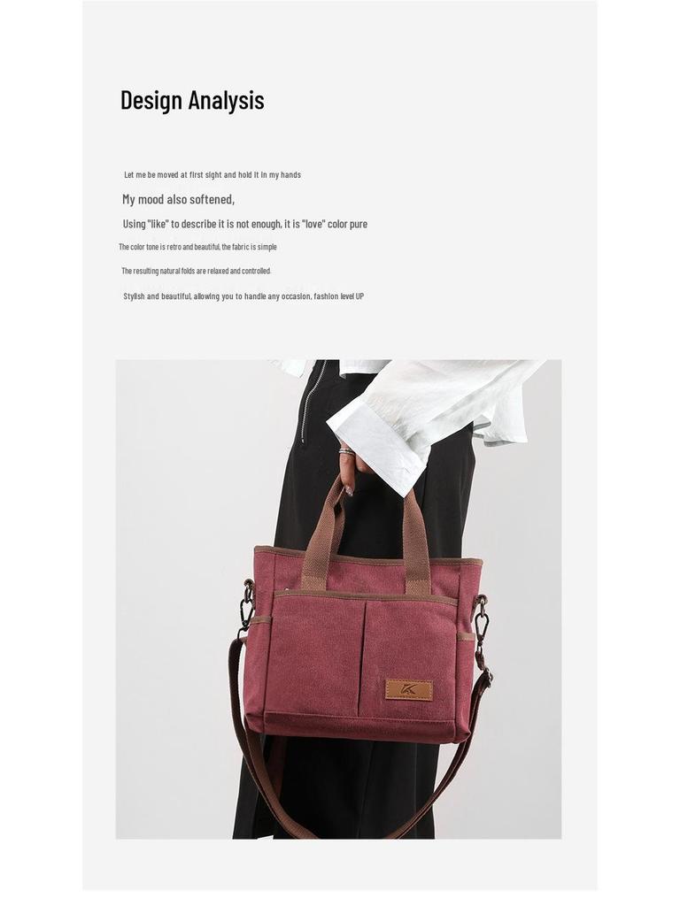 2025 Damen Trendige Schultertasche im koreanischen Stil: Vielseitige, modische Canvas-Handtasche und Umhängetasche mit großem Fassungsvermögen.